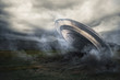 UFO crashing on a crop field