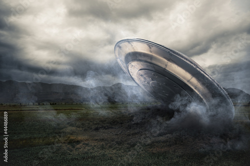 Photo: UFO crashing on a crop field UFO crashing on a crop field