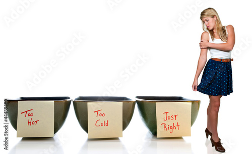Photo: Woman and Porridge Bowls Woman and Porridge Bowls