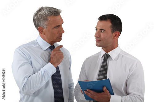 Photo: Boss happy with employee Boss happy with employee