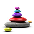 Illustration: colorful pebbles stacked over white background colorful pebbles stacked over white background