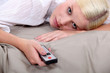 Woman with remote control