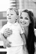 Photo: The little boy with mother on walk The little boy with mother on walk