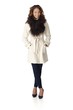 Full size autumn portrait of pretty woman