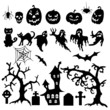 Set of halloween elements