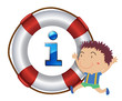 boy and lifesaver floating