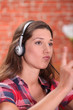 Woman with music rhythm