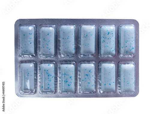 Photo: Blister with 12 chewing gums Blister with 12 chewing gums
