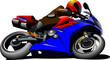 Vector: Motorcycle on the road. Biker. Vector illustration Motorcycle on the road. Biker. Vector illustration