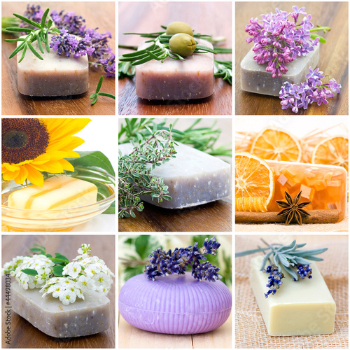 Photo: natural soaps - collage with nine pictures natural soaps - collage with nine pictures