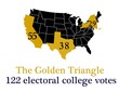 Illustration: the golden triangle, the three big electoral college states the golden triangle, the three big electoral college states