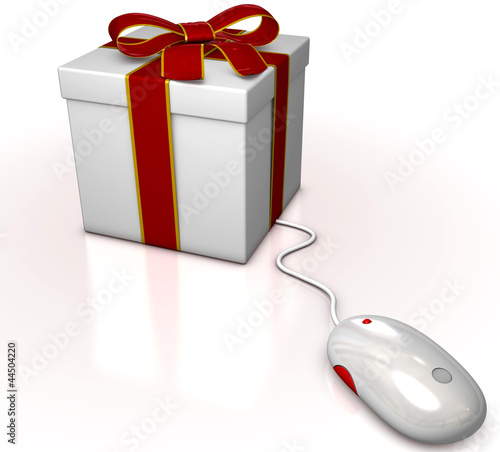 Illustration: Geschenkbox mit Maus Geschenkbox mit Maus