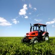 Tractor at the green field