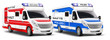 Rettungswagen, Polizei - Einsatzwagen