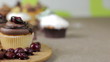 Chocolate cookies with cherry