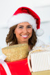 weihnachtsfrau mit geschenken