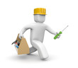 Illustration: Worker hasten to help Worker hasten to help