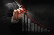 businessman hand touch virtual graph,chart