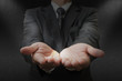 hands in offering gesture