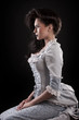 Photo: portrait of vampire woman aristocrat with stage makeup isolated portrait of vampire woman aristocrat with stage makeup isolated