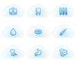 Medicine web icons set 1, cloud buttons