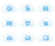 Shopping web icons set 2, cloud buttons