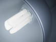Close up of lamp with compact fluorescent light bulb