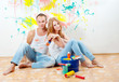 Young couple making repairs