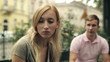 Relationship difficulties, couple fighting outdoors