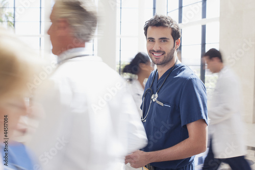 Photo: Portrait of smiling nurse in hospital Portrait of smiling nurse in hospital