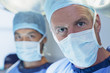 Close up portrait of serious surgeons