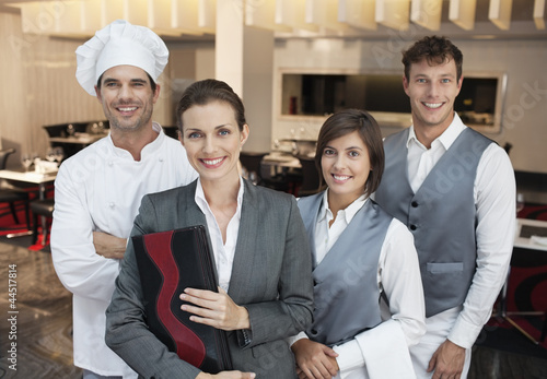 Photo: Portrait of smiling restaurant employees Portrait of smiling restaurant employees