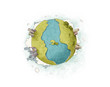 earth with two contrast sides