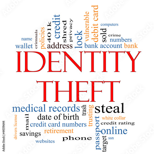 Illustration: Identity Theft Word Cloud Concept Identity Theft Word Cloud Concept