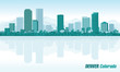 Denver Colorado detailed vector skyline