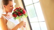 Portrait Caucasian Bride Traditional White Wedding