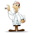 Doctor Cartoon with Stethoscope-Dottore con Stetoscopio-Vector