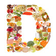 Letter D made of food