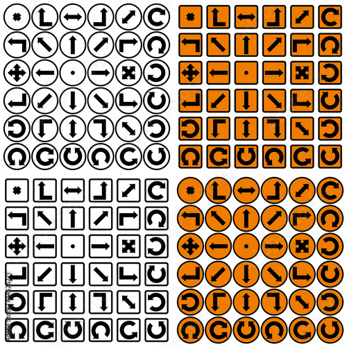 Vector: four sets of arrows four sets of arrows