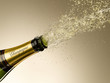 Champagne exploding from bottle