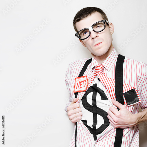 Photo: Nerdy Male Superhero Leading A Business To Success Nerdy Male Superhero Leading A Business To Success