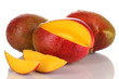 Ripe appetizing mango isolated on white