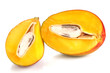 Ripe appetizing mango isolated on white