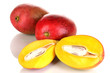 Ripe appetizing mango isolated on white