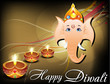 abstract diwali card with ganesh ji