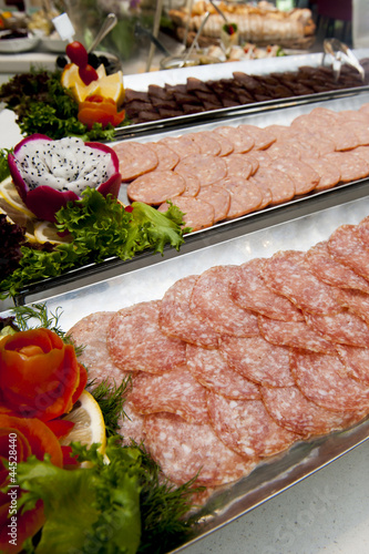 Photo: cold cut platter, Salami ham slices cold cut platter, Salami ham slices
