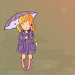 Vektor: Girl under an umbrella talking on Cell Phone Girl under an umbrella talking on Cell Phone