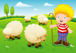 illustration little shepherd vector
