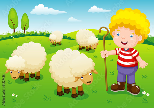 Vector: illustration little shepherd vector illustration little shepherd vector