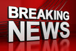 Breaking News Screen over red background